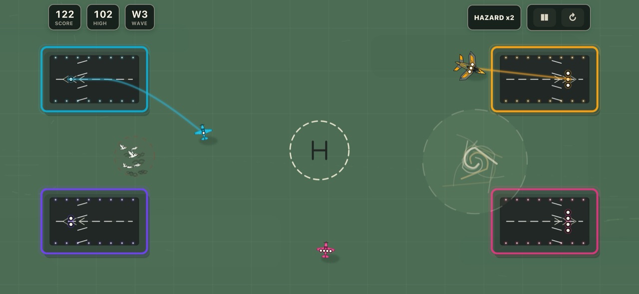 Authentic Gridlock: Terminal gameplay showing score 122 and wave W3